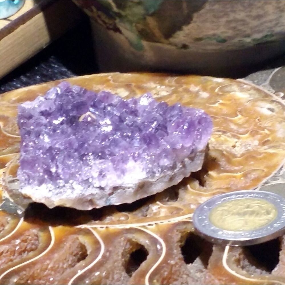 2" Triangular Amethyst Crystal Cluster - Picture 3 of 4